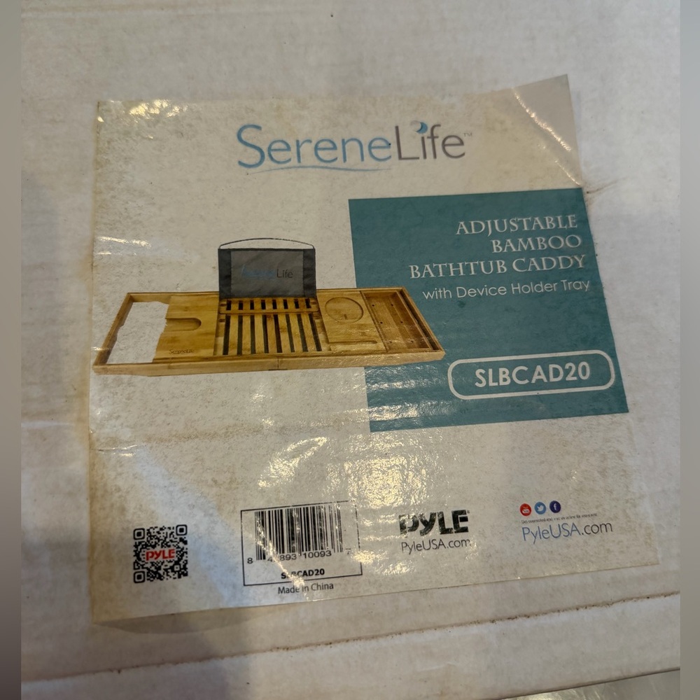 Adjustable Bamboo Bathtub Caddy-NWT